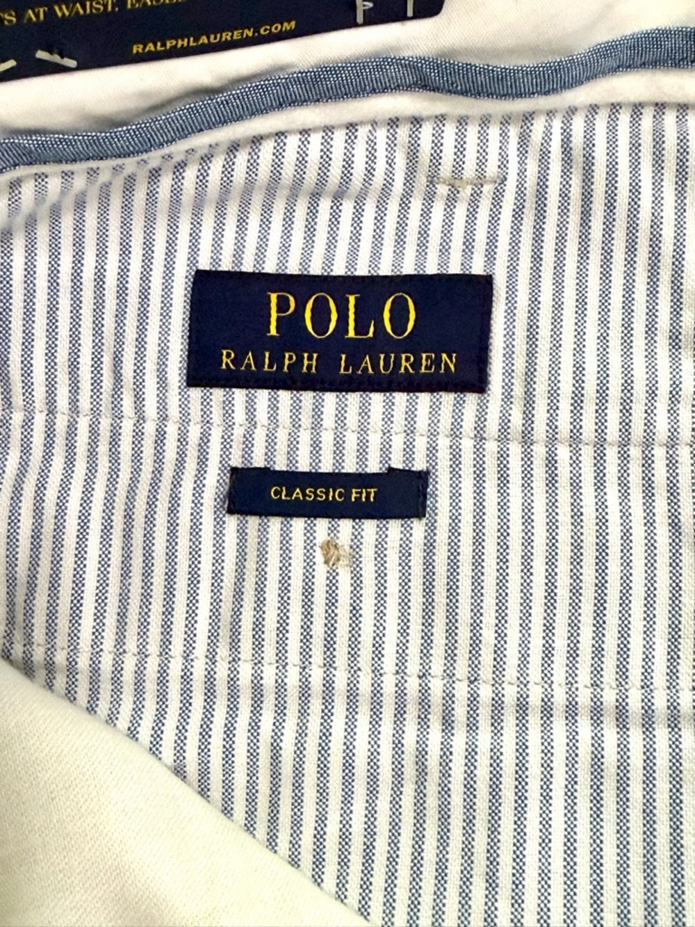 Polo Ralph Lauren Pants Beige Classic Fit Chino Straight Flat Front Size 38x36 - Picture 7 of 8